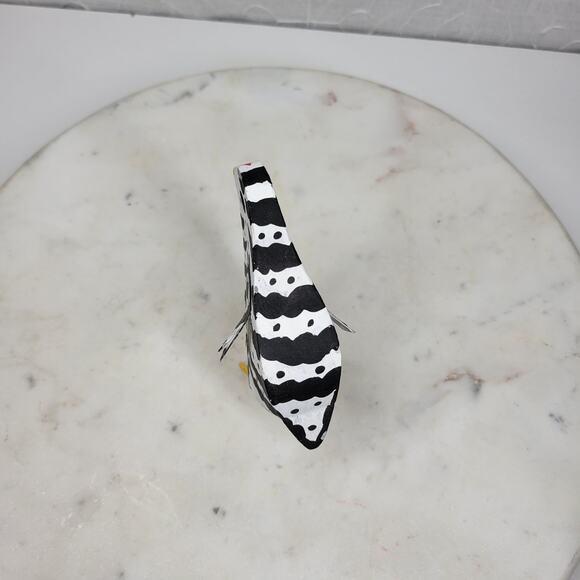 Dept 56 Chick 5” Zebra Print Metal Figurine Easter Farmhouse Folk Art Handmade - Picture 8 of 11